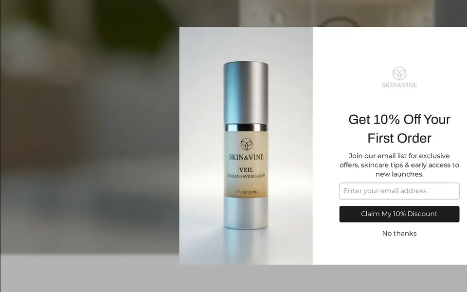 Skin & Vine website